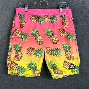 EUC Neff Boy’s Pink and Yellow Pineapple Board Shorts Sz XL